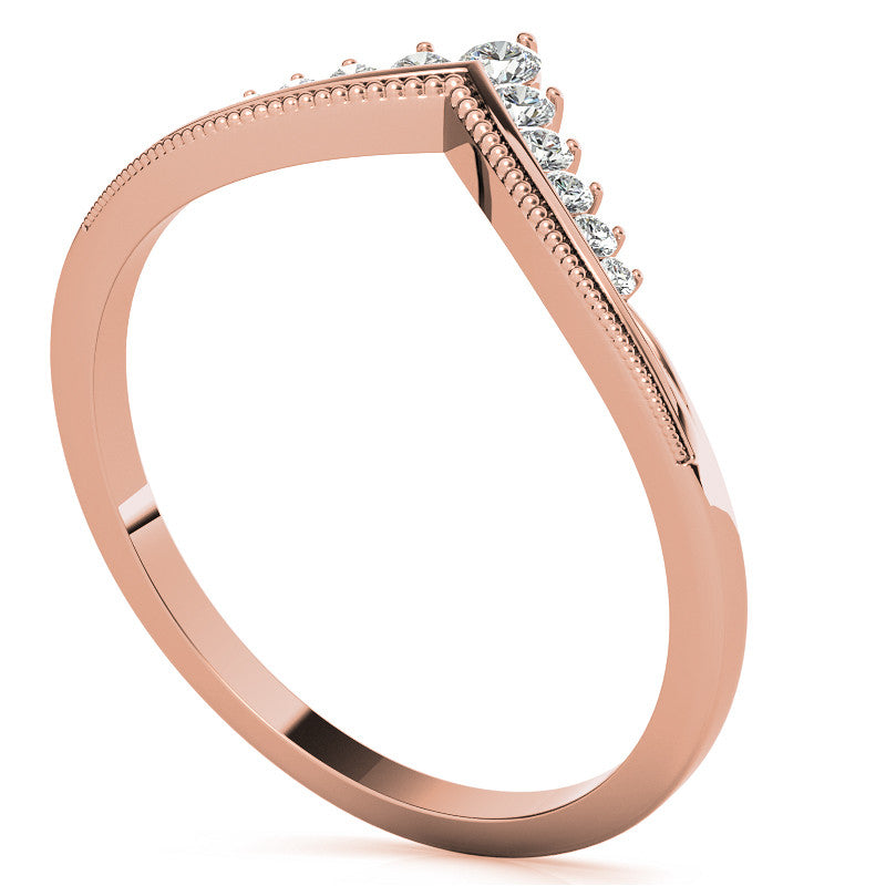 V-Shaped Contoured Stackable Wedding Band