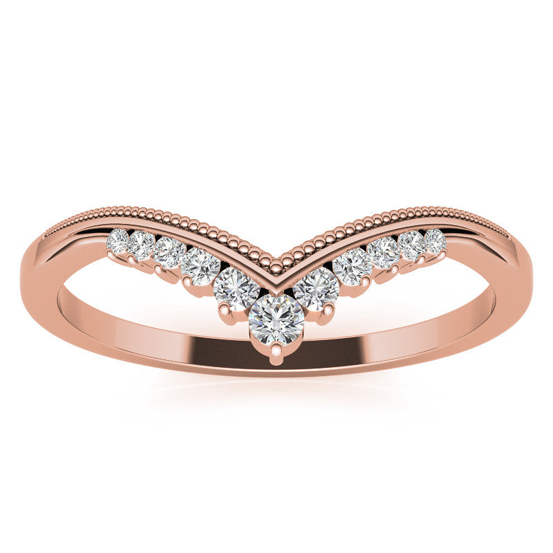 V-Shaped Contoured Stackable Wedding Band
