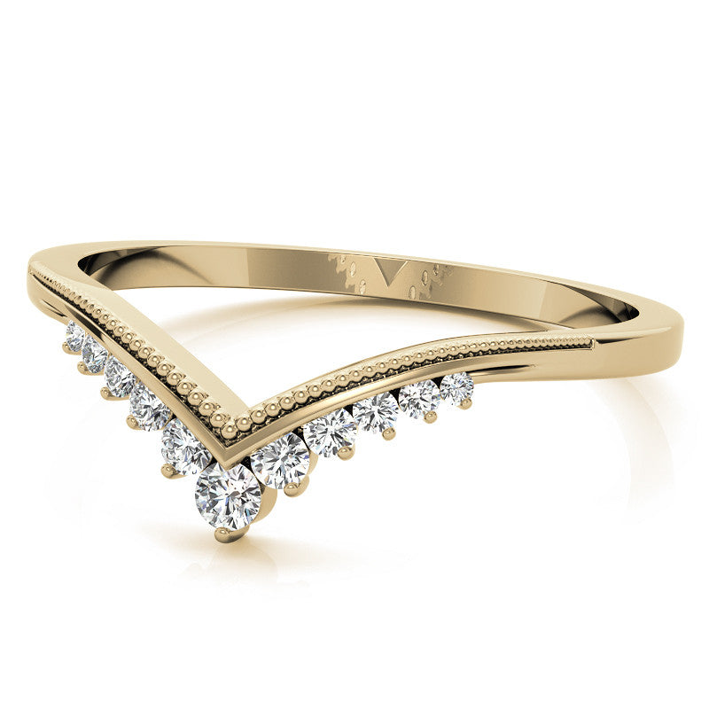 V-Shaped Contoured Stackable Wedding Band