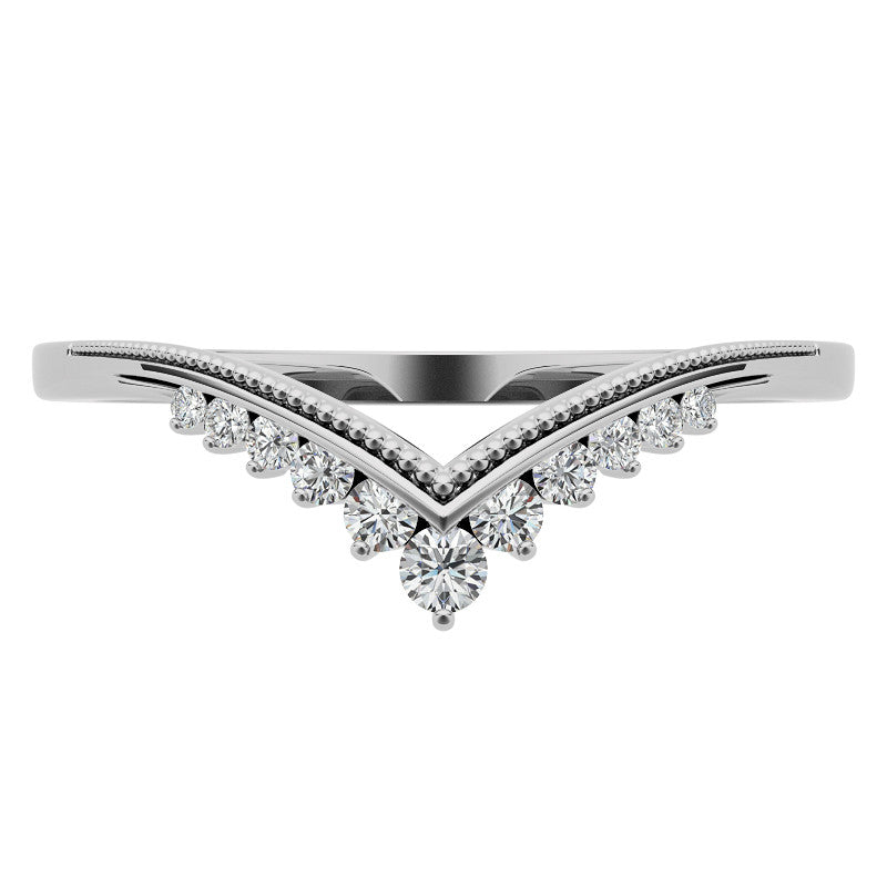 V-Shaped Contoured Stackable Wedding Band