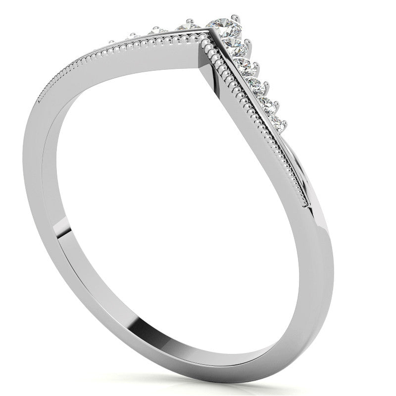 V-Shaped Contoured Stackable Wedding Band