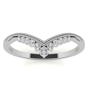 V-Shaped Contoured Stackable Wedding Band