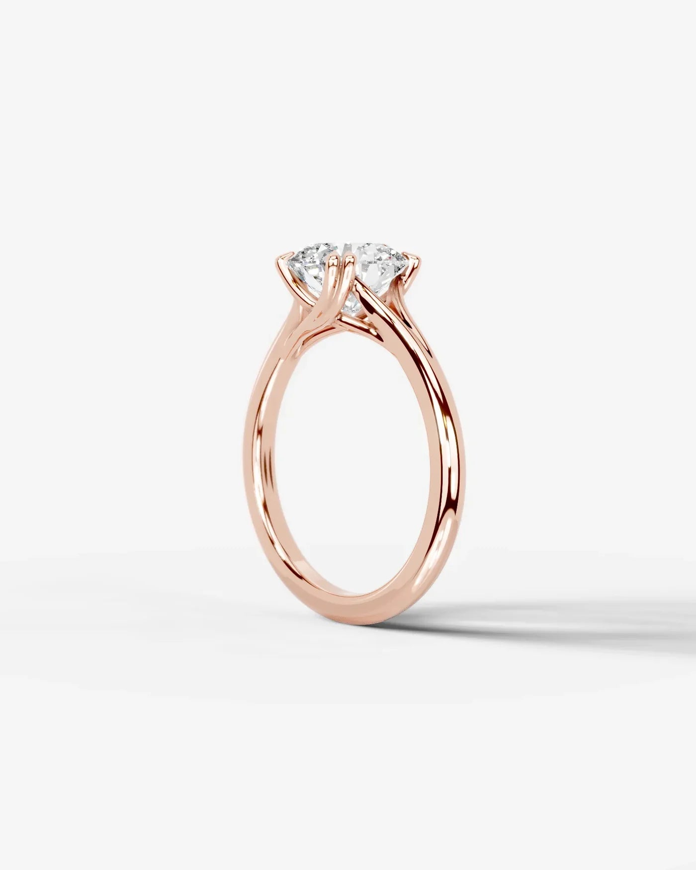 Round Lab Diamond Split Band Ring