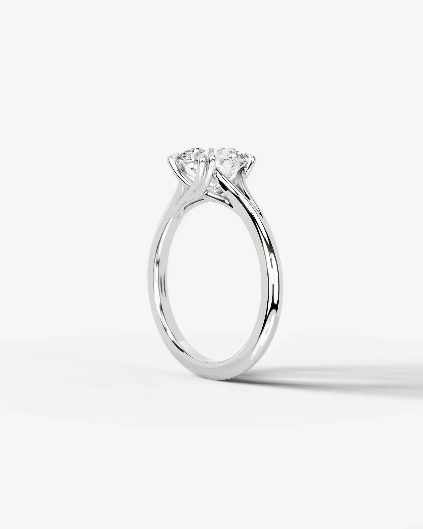Round Lab Diamond Split Band Ring