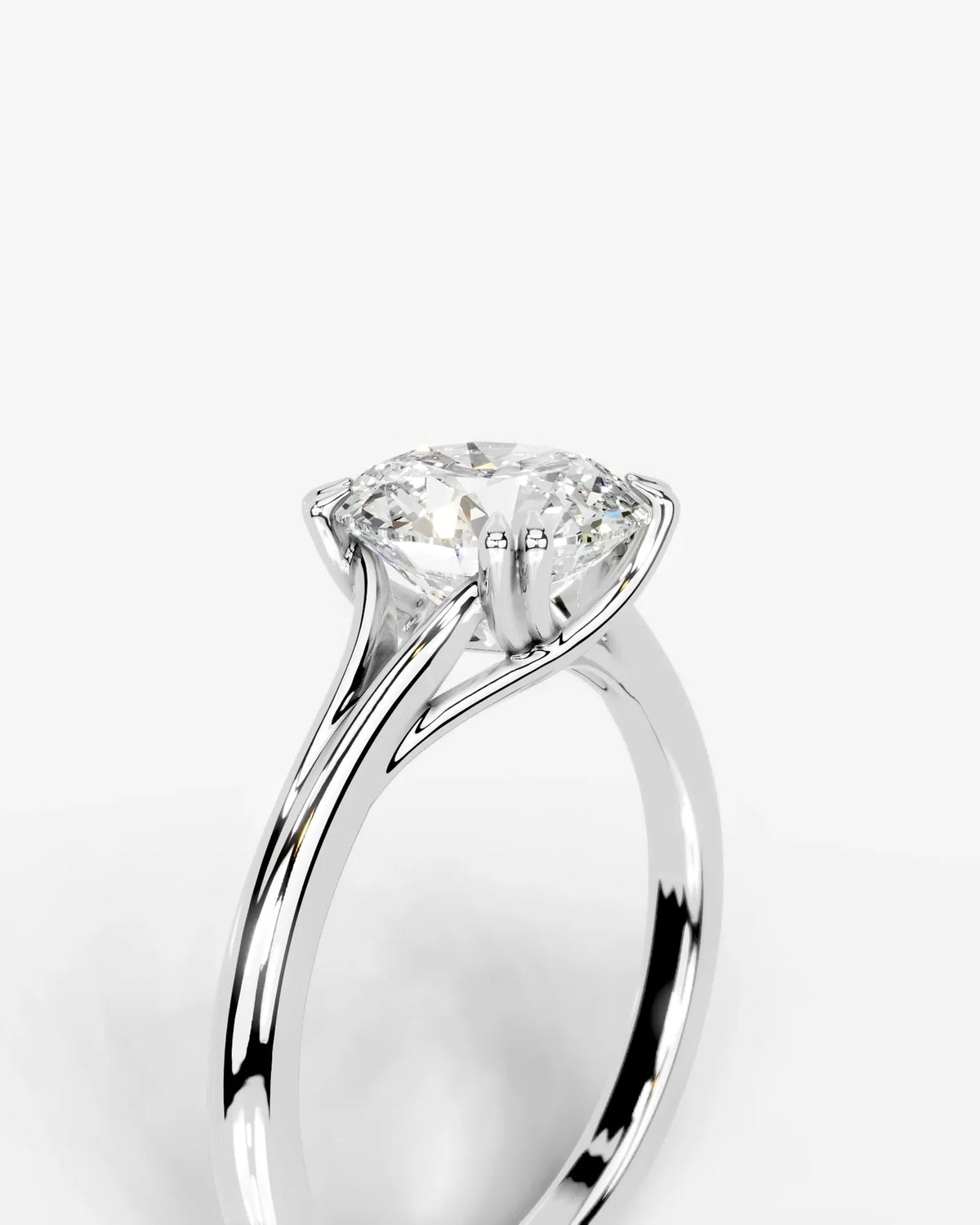 Round Lab Diamond Split Band Ring