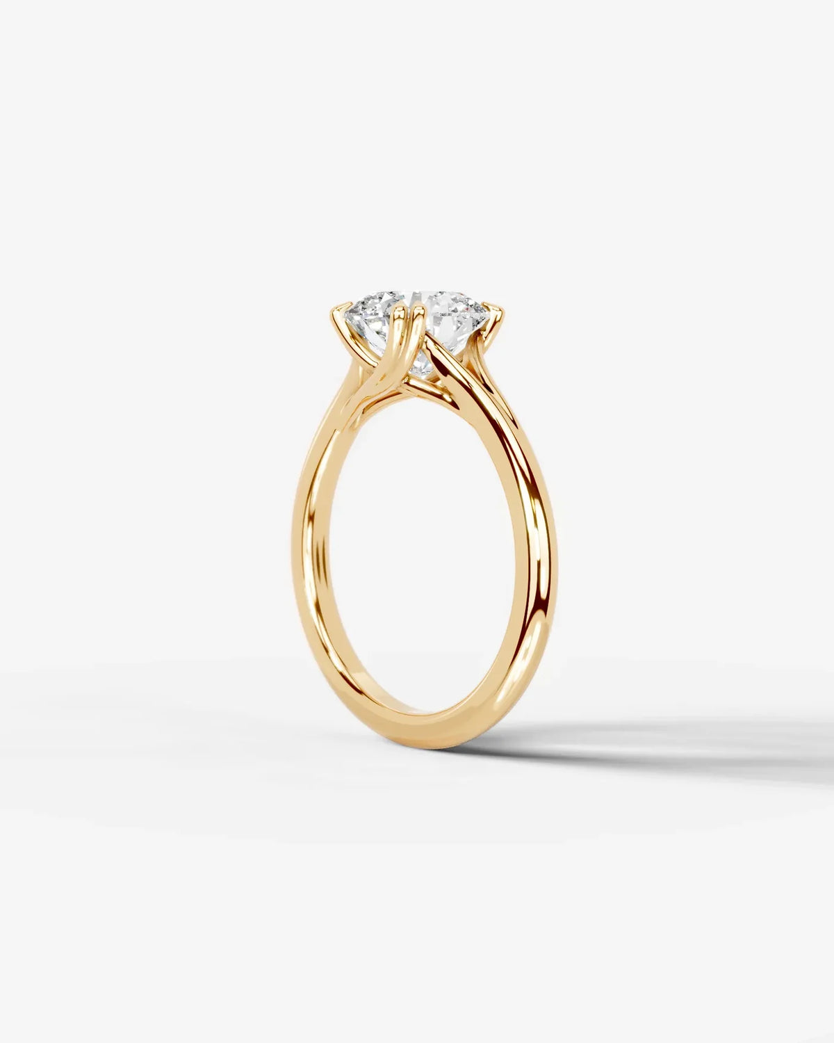 Round Lab Diamond Split Band Ring