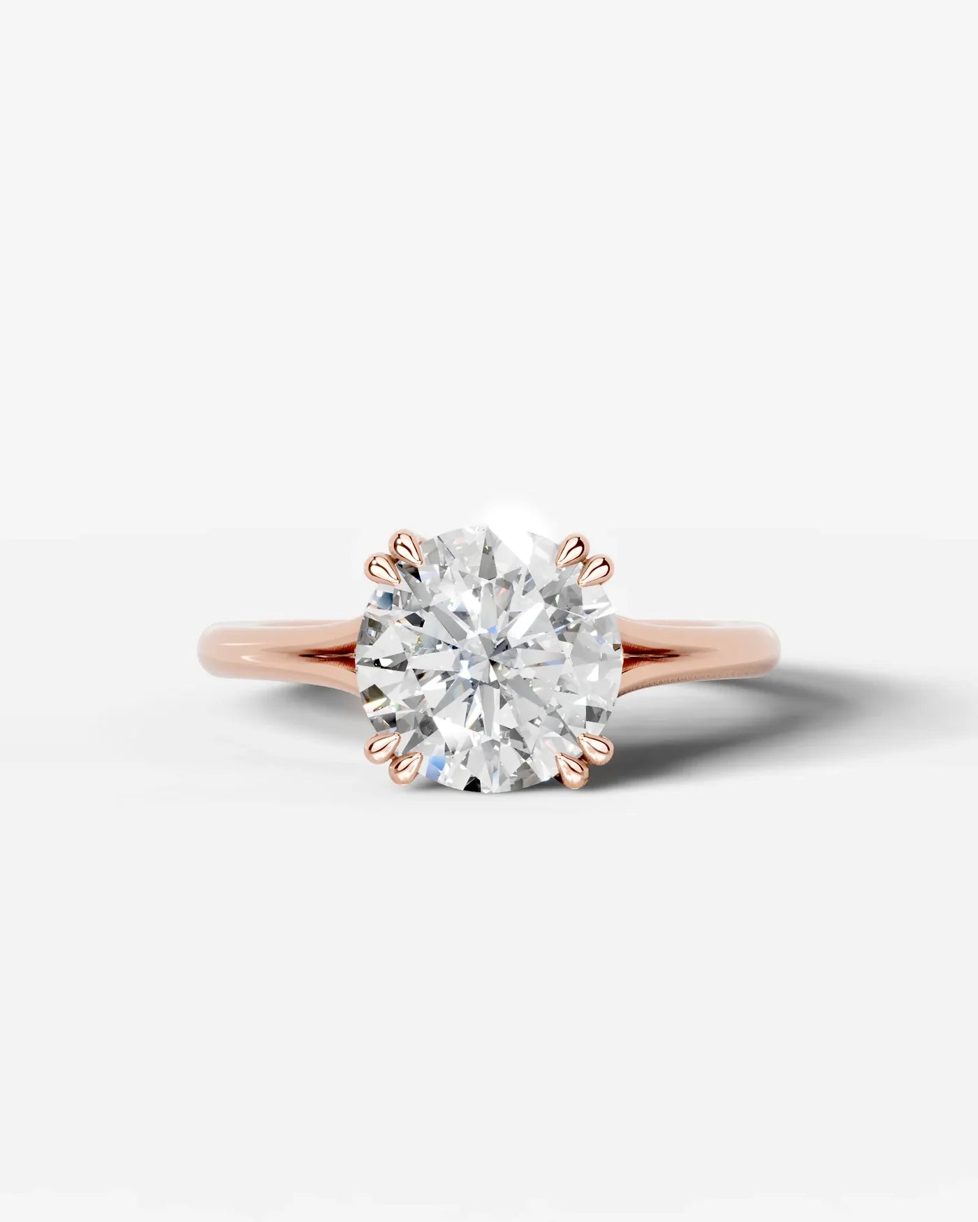 Round Lab Diamond Split Band Ring