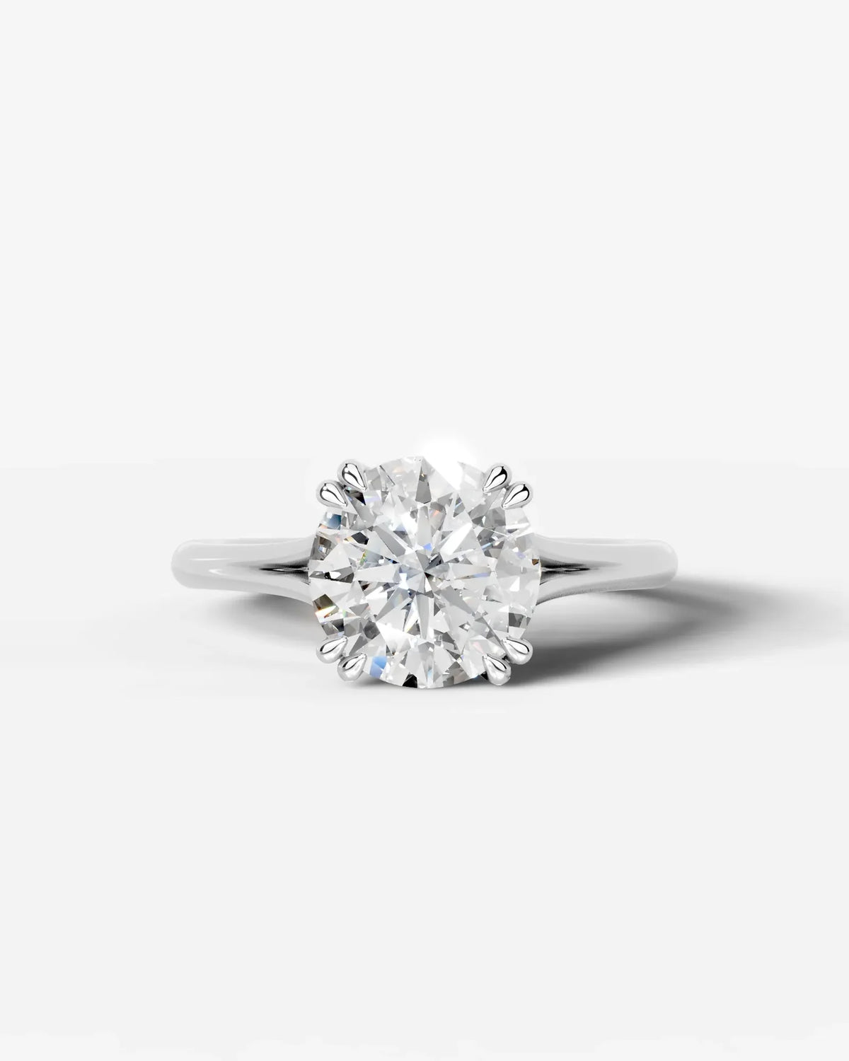 Round Lab Diamond Split Band Ring