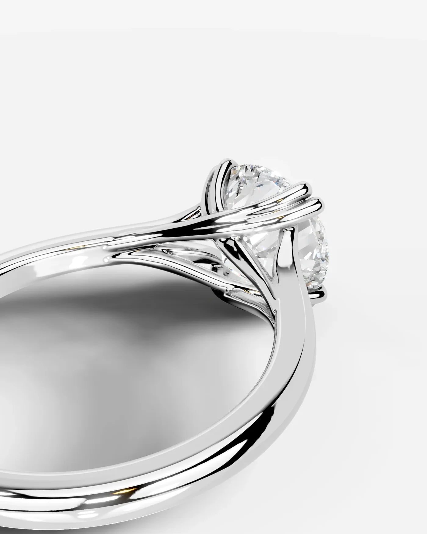 Round Lab Diamond Split Band Ring