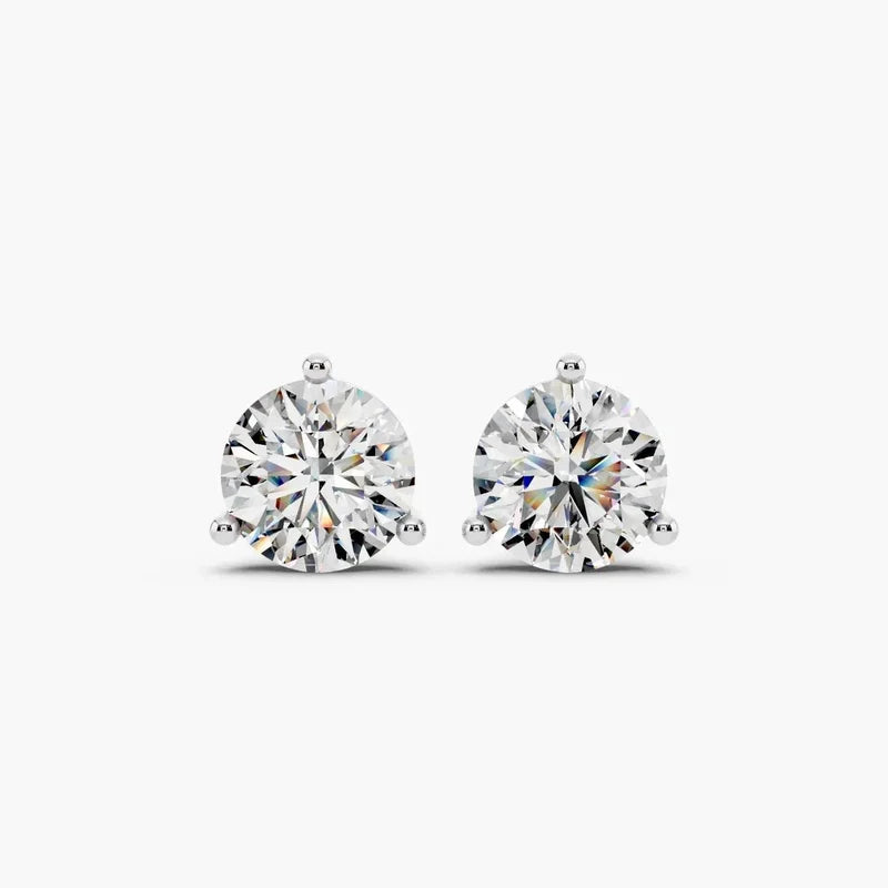 Round 3-Prong Lab-Grown Diamond Stud Earrings
