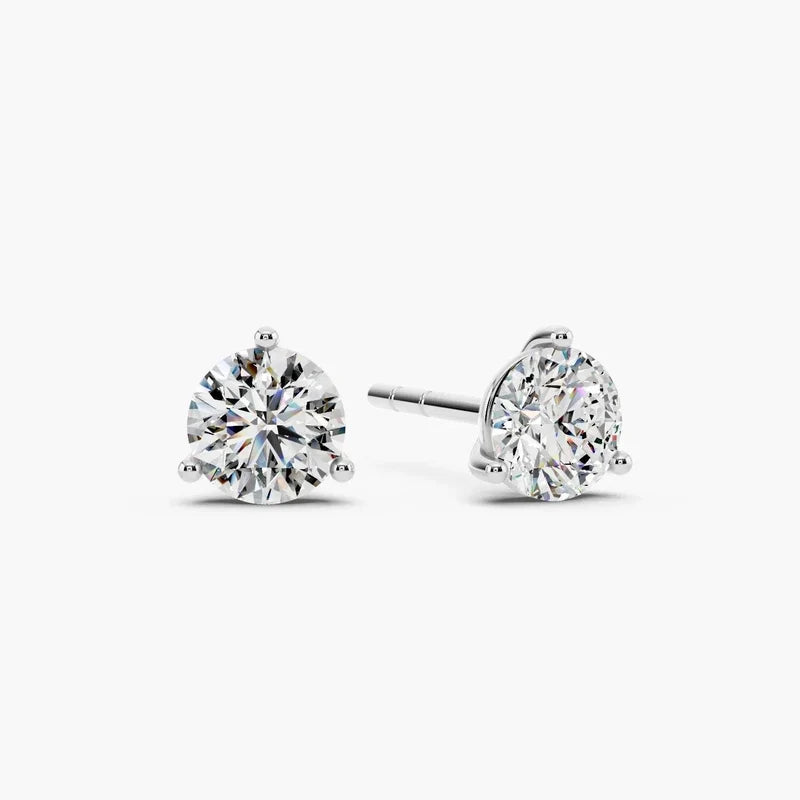 Round 3-Prong Lab-Grown Diamond Stud Earrings