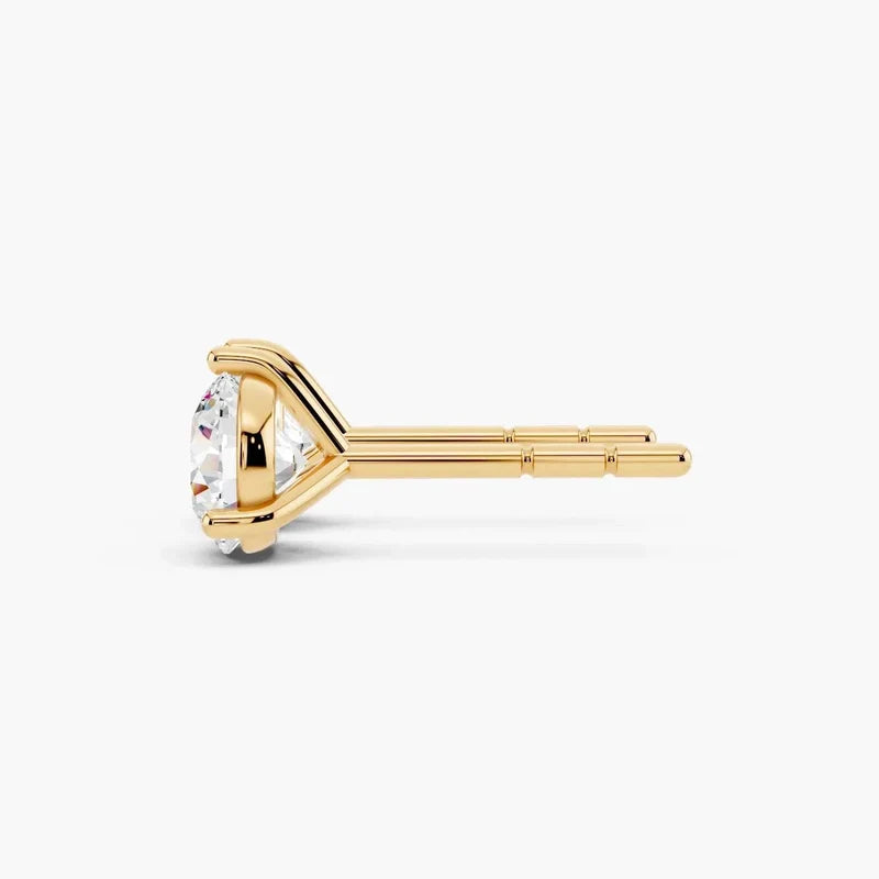 Round 3-Prong Lab-Grown Diamond Stud Earrings
