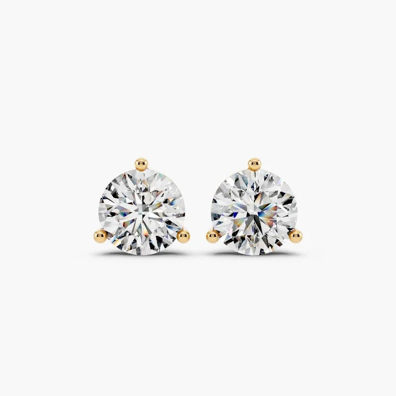 Round 3-Prong Lab-Grown Diamond Stud Earrings