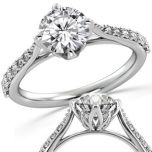  Round Solitaire Moissanite Engagement Ring 