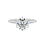 0.50CT - 3.00Ct Round Cut Lab Created Diamond Engagement Ring , Six-Prong 