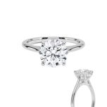 round lab dimaond ring women gold