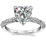 Twisted Helix Heart Cut Moissanite Engagement Ring