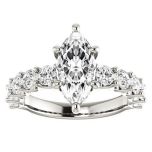 U Prong Style Marquise cut Moissanite Engagement Ring