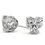  Heart Moissanite  Stud Earrings 