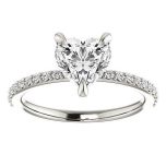 Claw  Prongs  Heart Cut Moissanite Engagement 