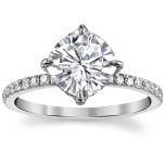 Petite Cushion  Cut Moissanite Engagement Ring with Kite Set