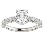 U Prong Style Oval cut Moissanite Engagement Ring