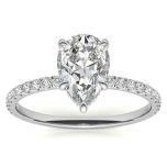 Pear Cut Moissanite Engagement Ring With Hidden halo