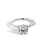 Round Solitaire Ultra Thin Moissanite Engagement Ring