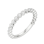 Round Cut Shared Prong Lab Diamond Semi-Eternity Band 