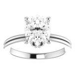  Oval Cut Encircled Moissanite Engagement Ring Halo