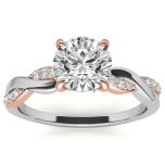 Two-Toned Infinity Round Cut Moissanite Engagement Ring