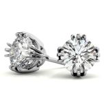  Triple Round Moissanite Stud Earrings