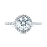 0.50Ct - 3.0Ct Round Halo Lab Crated Diamond Engagement Ring In 14k/18k Gold