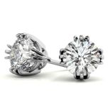 0.50  - 8.0 CTW Triple Prong Round Moissanite Stud Earrings In 14k/18k Gold