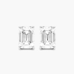 Emerald Cut Lab Created Diamond Stud Earrings (F-G / VS2-SI1)