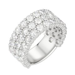 Round Cut  Pave Semi-Eternity Lab Diamond Weddind Band